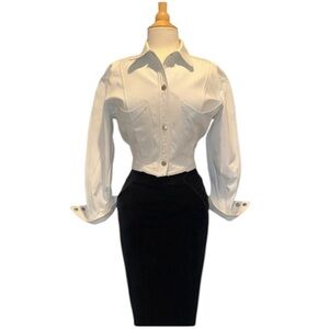 THIERRY MUGLER White Denim Jacket